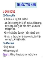 BÀI GIẢNG THUỐC TRỪ HÀN