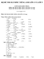 BỘ ĐỀ THI OLYMPIC TIẾNG ANH LỚP 4 VÀ LỚP 5