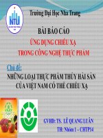 Những loại thực phẩm thủy hải sản của việt nam có thể chiếu xạ