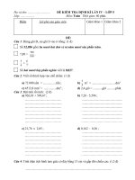 kiểm tra định kì lần 4 môn toán lớp 5