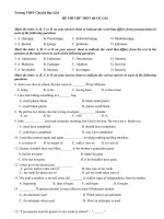 Đề thi thử THPT Quốc gia 2015 môn Tiếng Anh trường THPT Chuyên Bạc Liêu