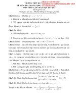 Đề thi thử Quốc gia lần 1 năm 2015 môn Toán trường THPT Quảng Xương 1, Thanh Hóa