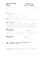 Đề kiểm tra định kì lần 4 môn toán lớp 2