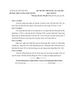 Đề thi thử THPT Quốc gia môn Lịch sử năm 2015 trường THPT Lương Ngọc Quyến, Thái Nguyên