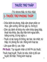 BÀI GIẢNG THUỐC TRỪ THẤP