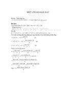 Bài giải đề số 9 của bạn Lê Văn Tuấn