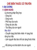 CHẾ BIẾN THUỐC CỔ TRUYỀN