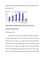 tạp chí kinh tế đối ngoại đề tài ĐÁNH GIÁ HOẠT ĐỘNG XUẤT KHẨU CỦA VIỆT NAM SAU KHI GIA NHẬP WTO
