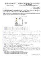 Đề thi thử THPT Quốc gia môn Hóa lần 5 năm 2015 trường THPT Liễn Sơn, Vĩnh Phúc