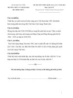 Đề thi thử Quốc gia lần 1 năm 2015 môn Lịch Sử trường THPT Nguyễn Thị Minh Khai, Hà Tĩnh