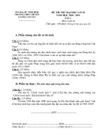 Đề thi thử đại học môn Sử lần 2 năm 2011 Trường THPT chuyên Lương Văn Tụy, Ninh Bình