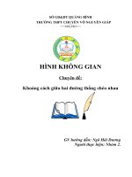 Tiểu luận Hình không gian chuyên đề - Khoảng cách giữa hai đường thẳng chéo nhau