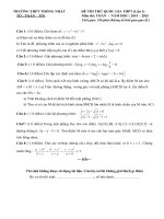 Đề thi thử Quốc gia lần 1 năm 2015 môn Toán trường THPT Thống Nhất, Bình Phước