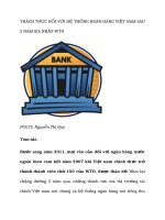 tạp chí kinh tế đối ngoại đề tài THÁCH THỨC ĐỐI VỚI HỆ THỐNG NGÂN HÀNG VIỆT NAM SAU 5 NĂM GIA NHẬP WTO