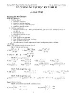 Đề cương ôn tập HKII Toán 11-chuẩn- THPT Phạm Phú Thứ - Đà Nẵng