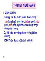 BÀI GIẢNG THUYẾT NGŨ HÀNH