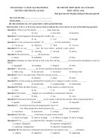 Đề thi thử THPT Quốc gia 2015 môn Tiếng Anh trường THPT Hoàng Lệ Kha, Thanh Hóa