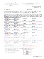 Đề thi thử Quốc gia lần 1 năm 2015 môn Hóa học trường THPT Lương Thế Vinh, Quảng Bình
