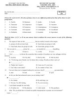Bộ đề thi thử đại học môn Tiếng Anh trường THPT Đoàn Thượng, Hải Dương (Mã đề 395)