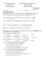 Đề thi thử THPT Quốc gia 2015 môn Tiếng Anh trường THPT Nam Đàn 2
