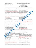 ĐỀ THI KIỂM TRA HẾT MÔN KÝ SINH TRÙNG MÃ ĐỀ 11, 12-HỌC VIỆN QUÂN Y