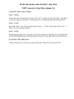 Đề thi thử đại học môn Lịch Sử năm 2014 trường THPT Lê Quý Đôn, Quảng Trị