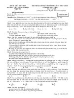 Đề thi thử THPT Quốc gia môn Vật lý lần 1 năm 2015 trường THPT Công Nghiệp Việt Trì, Phú Thọ