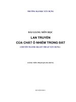 Bài giảng lan truyền chất ô nhiễm