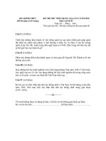 Đề thi thử Đại học môn Lịch sử 2015