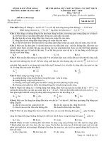 Đề thi thử Quốc gia lần 1 năm 2015 môn Vật Lý trường THPT Mang Thít, Vĩnh Long