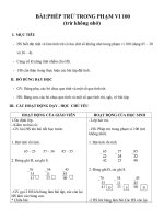 Giáo án Phép trừ trong phạm vi 100