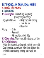 BÀI GIẢNG THUỐC TẮT PHONG, AN THẦN, KHAI KHIẾU