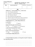 Đề kiểm tra cuối năm môn địa lí lớp 5