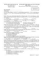 Đề thi thử THPT Quốc gia lần 1 năm 2015 môn Vật lý trường THPT Thị xã Quảng Trị, Quảng Trị