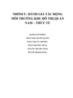 ĐÁNH GIÁ tác ĐỘNG môi TRƯỜNG KHU đô THỊ QUAN NAM – THỦY tú