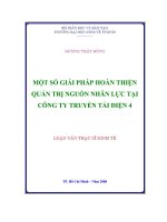 Luận văn một số giải pháp hoàn thiện quản trị nguồn nhân lực tại công ty truyền tải điện 4