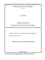 MODEL AND SOLUTION OF MUNICIPAL SOLID WASTE MANAGEMENT IN THE PERI-URBAN AREAS OF HA NOI INNER-CITY THROUGH 2030