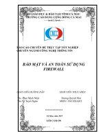BẢO mật và AN TOÀN sử DỤNG FIREWALL