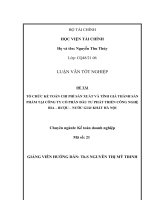 luận văn 10đ khoa kế toán  HVTC  TỔ CHỨC KẾ TOÁN CHI PHÍ SẢN XUẤT VÀ TÍNH GIÁ THÀNH SẢN PHẨM TẠI CÔNG TY CỔ PHẦN ĐẦU TƯ PHÁT TRIỂN CÔNG NGHỆ BIA – RƯỢU – NƯỚC GIẢI KHÁT HÀ NỘI
