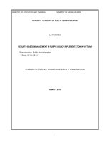 RESULTS BASED MANAGEMENT IN PUBPIC POLICY INPLEMENTATION IN VIET NAM