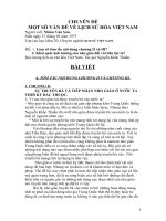 CHUYÊN ĐỀ MỘT SỐ VẤN ĐỀ VỀ LỊCH SỬ HÓA VIỆT NAM