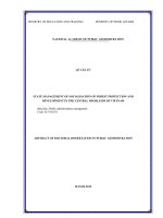 STATE MANAGEMENT OF SOCIALISATION OF FOREST PROTECTION AND DEVELOPMENT IN THE CENTRAL HIGHLANDS OF VIET NAM
