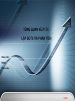 TỔNG QUAN về PHÂN TÍCH tài CHÍNH  lập báo cáo tài CHÍNH và PHÂN TÍCH