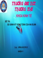 slide thuyết trình sác xuất thống kê đề tài so sánh kỳ vọng toán của 2 đại lượng ngẫu nhiên