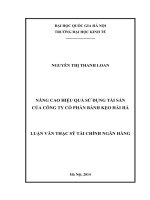 Nâng cao hiệu quả sử dụng tài sản của Công ty cổ phần Bánh kẹo Hải Hà