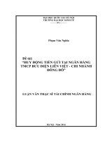 Huy động tiền gửi tại ngân hàng TMCP Bưu điện Liên Việt chi nhánh Đông đô
