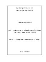 Phát triển dịch vụ bán lẻ tại Ngân hàng TMCP Việt Nam Thịnh Vượng