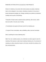 thảo luận tiếng anh VCU đề MARKETING ACTIVITIES WITH the development of NEW PRODUCTS