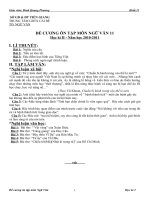 ĐỀ CƯƠNG ÔN TẬP HỌC KÌ 2 KHỐI 11