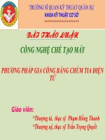 Công nghệ chế tạo máy công nghệ gia công bằng chùm tia điện tử